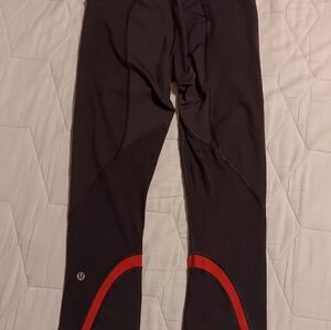 Lululemon Black and Red Athletic Leggings Sz M